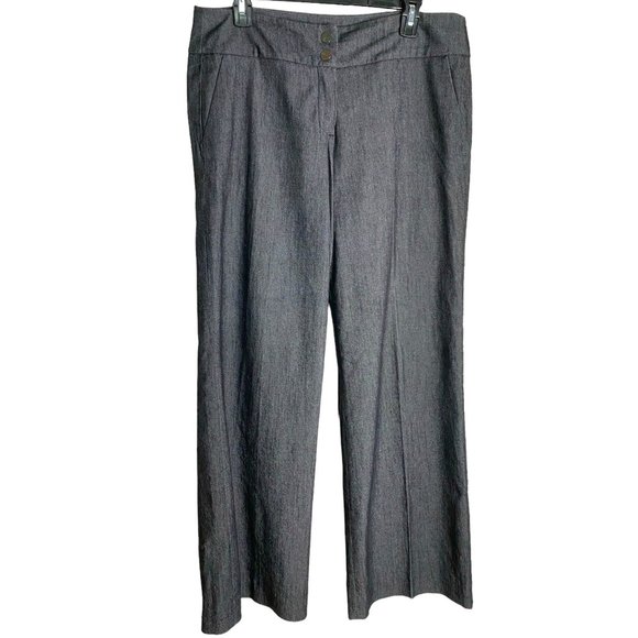 Sandro Womens Grey Wide Leg Jean Size 12 Contour Band Office Core Minimalist - Picture 1 of 10